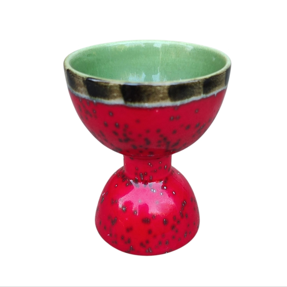 Vintage Red And Green Egg Cup